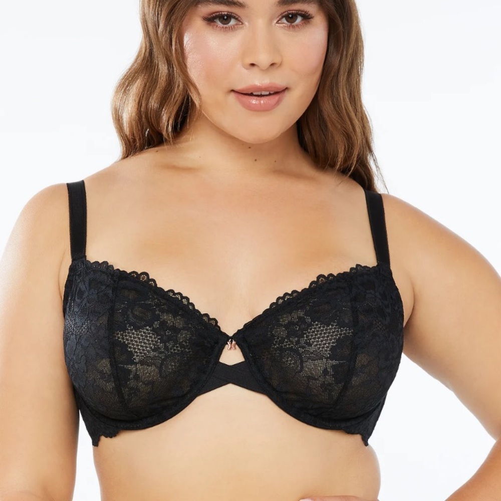 Savage X Fenty Lace Unlined Bra Black 44G